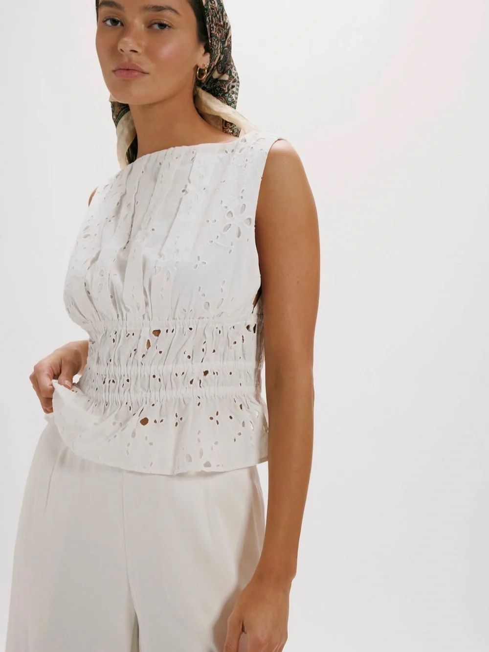 Free People Jude Eyelet Set Size Medium New Without Tags